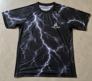 <b>Men's</b> Black Lightning <b>Compression</b> <b>Shirt</b> Short Sleeve Rash Guard Gym Fitness Workout Athletic Base Layer Performance Sportswear - Product Image 6