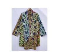 Kedatangan Baru Mantel Musim Dingin Unisex Jaket Katun Kantha Vintage Buatan Tangan Suzani Berlapis Kancing Tanduk Bolak-Balik.