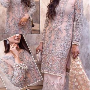 2022 vente chaude indienne/pakistanaise dernière collection 3 pièces Salwar Kameez fête porter robe en soie - Product Image 1