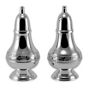 Polished Chrome Metal <b>Salt</b> and Pepper Shakers Classic Hourglass Shape Traditional Dining Table Spice Seasoning Dispenser - Product Image 5