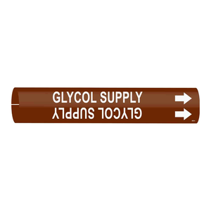 Marqueur de tuyauterie flexible à clipser pour systèmes CVC et tuyauteries industrielles - Alimentation en glycol Brady - Product Image 2