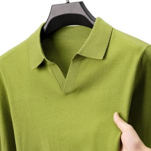 Haut de gamme luxe hommes 100% coton respirant Anti-rides pull sweat couleur unie tricoté pull hiver nouvelle vente chaude - Product Image 1