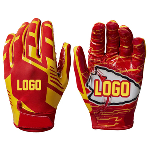 Premium High Quality Custom Logo Print American Football <b>Gloves</b> 100% Breathable Leather Wholesale Price Out Door Sports Wear - Product Image 1