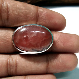 Bague élégante en argent sterling avec saphir naturel, style bohème vintage, forme ovale, par un créateur tiers - Product Image 3