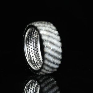 Striped Black & Clear Moissanite Claw Setting <b>Men's</b> 925 Sterling <b>Silver</b> Gold Plated Iced Out Wedding Engagement Gift <b>Ring</b> - Product Image 5