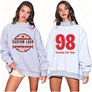 Sweat-shirt en molleton à col roulé personnalisé pour femme, en coton/bambou, avec design appliqué du nom de l'équipe de club de fitness universitaire, personnalisé pour l'école - Product Image 1