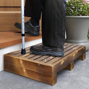 Solid Wood Indoor Outdoor <b>Step</b> <b>Stool</b> Riser with Non Slip Top and Feet Mobility Assistance Platform 18 x 13 x 3.5 Inch - Product Image 1