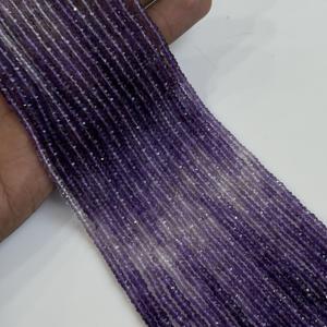 Cuentas facetadas de amatista púrpura natural en forma de rondel, cuentas de amatista auténtica para la fabricación de joyas, collares, pulseras, a granel. - Product Image 1