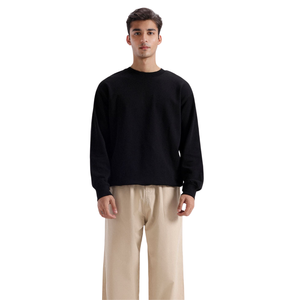 Sudadera Oversize de Cuello Redondo para Hombre, Casual, Manga Larga, 100% Algodón, Impermeable, Transpirable, Ajuste Relajado, Estilo Urbano, Otoño - Product Image 1