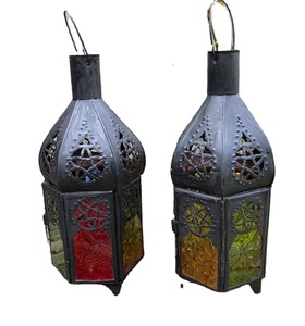 Authentic Handmade Metal Lantern with 6 <b>Coloured</b> windows Handmade Coustmized Moroccan Lantern - Product Image 1