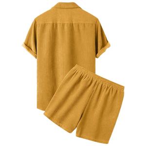 Ensemble de tenues d'été décontractées et respirantes pour hommes, survêtement à capuche avec logo personnalisé et short de couleur contrastée, ensembles imprimés athlétiques - Product Image 2