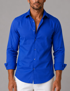 Custom Men's Formal Button Up Long Sleeve Dress <b>Shirts</b> High Quality Business <b>Office</b> Casual Wear Top Manufacturer Factory OEM ODM - Product Image 4