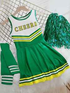 ชุดเชียร์ลีดเดอร์สีแดงสำหรับการแสดงบนเวที  แบบใหม่  ชุดเต้นโชว์สำหรับเด็กนักเรียน  ชุดยูนิฟอร์มเชียร์ลีดเดอร์แบบสั่งทำ - Product Image 5