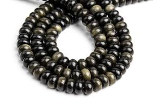 Perles rondes en obsidienne dorée naturelle pour la fabrication de bijoux, bracelets, colliers, fournitures de bricolage - Product Image 4