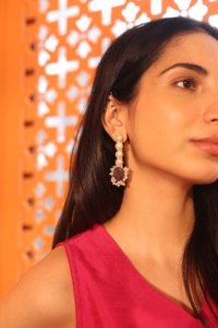 Boucles d'oreilles vintage en laiton plaqué or 18 carats avec perles d'imitation, forme constellation ethnique, pour femme, occasion mariage - Product Image 6