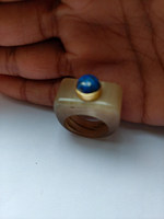 Bague en corne de buffle naturelle de qualité supérieure 100% certifiée IGI, polie, étanche, coupe brillante moderne, pour fête, mariage, anniversaire