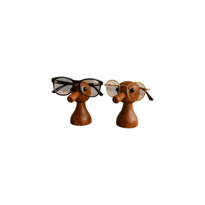 Handmade Natural Wood Color Wooden Animal Shape Eyeglasses Holder Figurine Carved Wood Decorative Glasses Stand Home Office <b>Desk</b> - Product Image 3