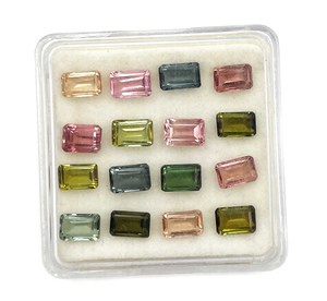 Pierre précieuse naturelle multi-tourmaline, taille octogonale, 4*6 mm, tourmaline facettée pour la création de bijoux, pierres certifiées IGI - Product Image 5