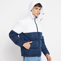 Veste matelassée à capuche classique pour homme, style streetwear, fermeture éclair, hiver, extérieur, épaisse, isolée, imperméable, personnalisable OEM