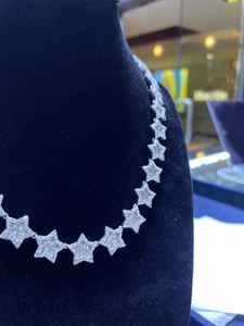 Collar de Cadena Cubana con Estrella de Plata 925 y Diamante Moissanita, Joyería Unisex Estilo Hip Hop, Ideal para Fiestas, Regalo con Encanto - Product Image 5