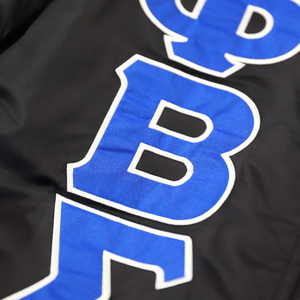 Phi Beta Sigma Bomber Jacket Black Greek Letter Zip Up Jacket Fraternity Apparel Stylish Outerwear Premium Fit Jacket - Product Image 4