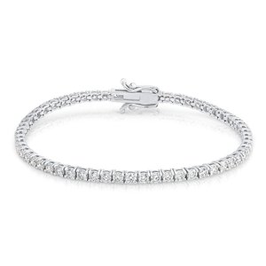 Pulsera de tenis con diamante cultivado en laboratorio de 3.3 CT, certificado IGI, oro blanco de 10K con baño de rodio, joyería fina clásica para uso diario, regalo elegante - Product Image 1