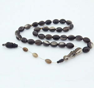 Tasbih en corne de buffle véritable personnalisé, détails sculptés, perles de prière musulmanes, aspect vintage, fait à la main, perles Misbaha, 33/99, chapelet islamique - Product Image 1