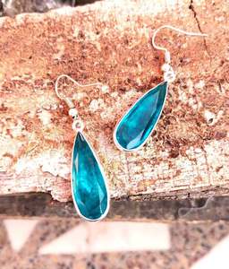 Boucles d'oreilles de luxe en tourmaline Paraiba, bleu néon, forme poire, bijoux fins, cadeau d'anniversaire pour femmes, Design élégant - Product Image 4