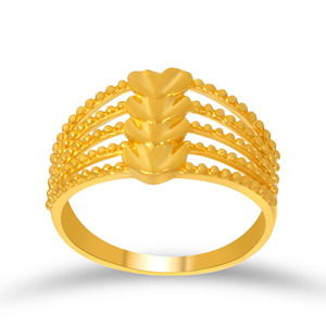Luxury Laurel <b>Crown</b> Triple Leaf Yellow Gold Plated Beaded <b>Ring</b> for Women-Botanical Nature Inspired Party Everyday Wear Statement - Product Image 1