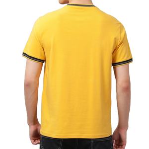T-shirts pour hommes à col ras du cou avec bordure contrastante, en coton lourd 240 GSM, manches courtes, haut décontracté, fabricant OEM ODM en gros - Product Image 4
