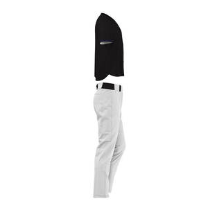 Pantalon de baseball blanc pour homme avec ceinture noire et chaussettes, coupe classique, toutes saisons, respirant, polyester, couleur unie - Product Image 2