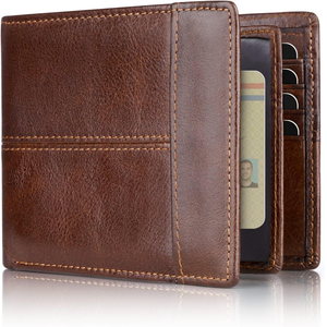 Swallowmall Mens Fashion Durable <b>RFID</b> <b>Blocking</b> Genuine Leather Bifold <b>Wallet</b> - Product Image 1