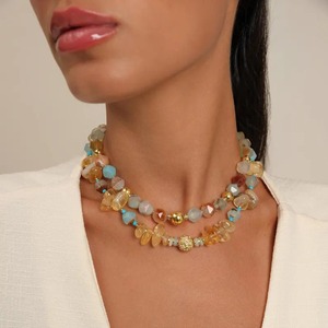 Collar de resina hecho a mano de alta calidad multicolor para mujer, joyería de moda con cadena de cuentas para bodas, de la India. - Product Image 1