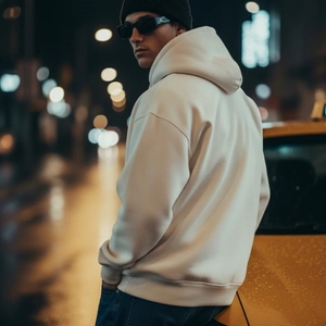 Sudadera con capucha gruesa personalizada de algodón y poliéster para hombre, sudadera de invierno de forro polar pesado, sudadera con logo de espuma, sudadera gráfica unisex con estampado 3D en relieve. - Product Image 4