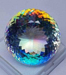 Cuarzo Místico, Forma Redonda, Piedra Preciosa Suelta, Color Arcoíris, Certificado, Piedra de Joyería Premium - Product Image 2