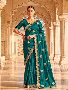 Vexotrend Indian Designer Customization Women's Velvet Satin <b>Saree</b> Beautiful Patola Design Traditional Style Wedding Party - Product Image 3
