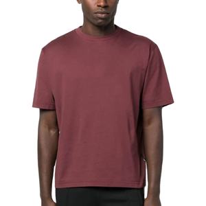 Venta al por mayor personalizado su logotipo de marca 100% algodón en blanco hombres Camiseta de manga corta hombres de gran tamaño colores sólidos camiseta - Product Image 1