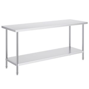 Tavolo da Lavoro in Acciaio Inox Resistente 24 X 72 X 34 Pollici, Capacità di Carico 880 Libbre, con 3 Livelli di Altezza Regolabili e Lavello - Product Image 4