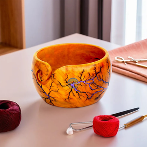 Cuenco de Hilo de Madera Estilo Antiguo, de Teca Pulida Jali, con Decoración Tallada Ovalada, Soporte para Regalos, Hogar, Cocina, Animal, de AYAANS - Product Image 1