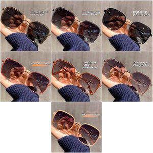 New Multi-color Retro Sun Glasses Outdoor Sun protection <b>Large</b> <b>Frame</b> Luxury Glasses Luxury Women Sunglasses - Product Image 6