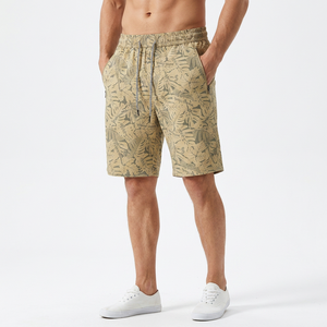 Shorts Bermuda Imprimés Floraux pour Hommes, Taille Élastique avec Cordon de Serrage, Tenue Décontractée, 100% Polyester Respirant - Product Image 2