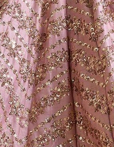 Lehenga Choli de Diseñador para Mujer KV, Bordado y Adornado, Semi-Cosido (Rosa) - Product Image 4