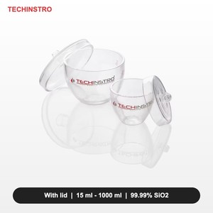 Creuset en quartz résistant à la chaleur avec couvercle sécurisé pour four à moufle, utilisation continue à 1150°C, de 50 ml à 1000 ml, creuset de laboratoire - Product Image 1