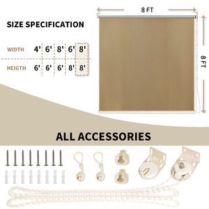 Tenda a Rullo in HDPE Color Sesamo 6x6 per Protezione Solare - Product Image 4