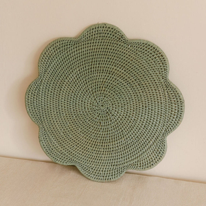 Green scallop charger plates rattan underplates vary in design wedding chargers wholesale price - Product Image 5