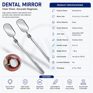 Espejos Dentales Al Mida Healthcare - Alta Calidad, Certificación CE, Garantía de por Vida, Agarre Fácil, Precio al por Mayor OEM - Product Image 6