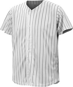 Maillot de baseball personnalisé de haute qualité à rayures fines, chemise de sport boutonnée à manches courtes, uniforme d'équipe - Product Image 2
