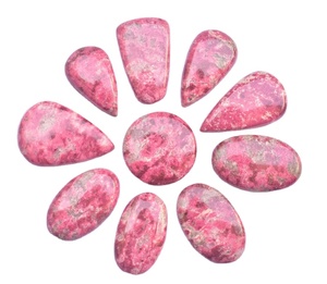 Thulite-cabujones de piedra Natural, piedras preciosas sueltas de forma mixta, gemas sueltas de Thulite - Product Image 1