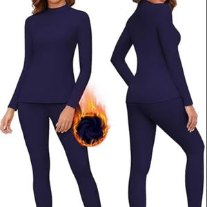 Conjunto de Ropa Interior Térmica Ultra Suave con Cuello Alto para Mujer, Tejido de Alta Calidad - Product Image 1