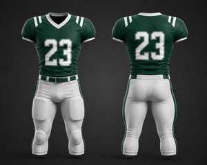 Custom American Football Uniform Green White Sublimated Jersey Padded Pants Men's Fitted Sportswear All Seasons Team Apparel - Product Image 1